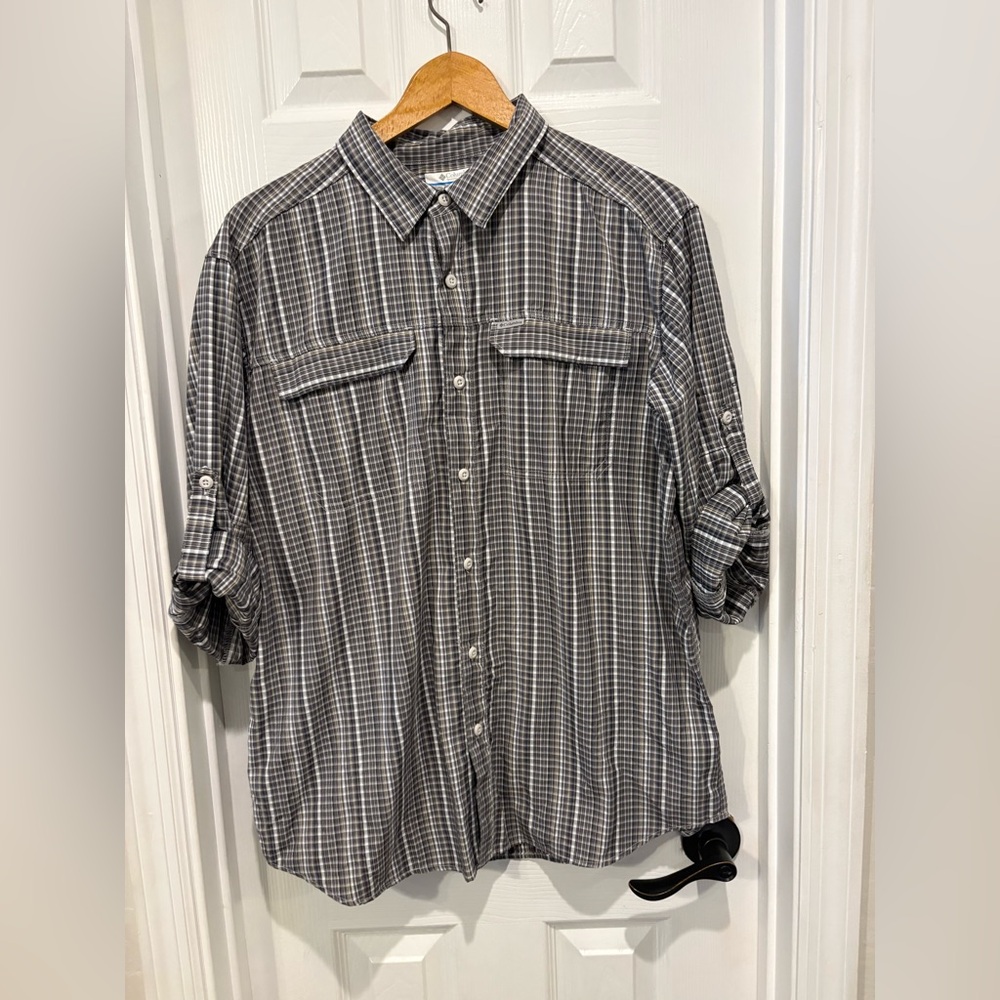 Columbia Silver Ridge 2.0 Plaid Long Sleeve Shirt Mens Large Omni-Wick Hiking